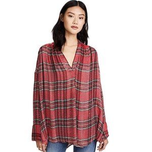 EUC Free People Fearless Love Pullover Shirt RED - Size Small